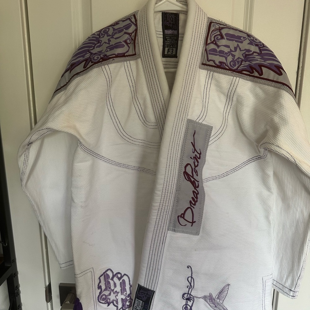 Break Point Women’s White and Purple Martial Arts Gi